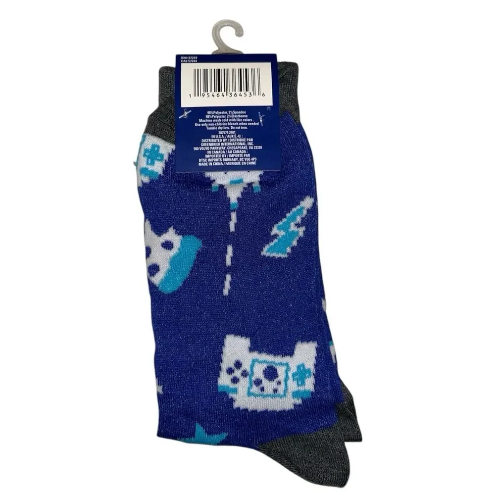 1x Juncture Mens Crew Socks Spaceship Size 6-12